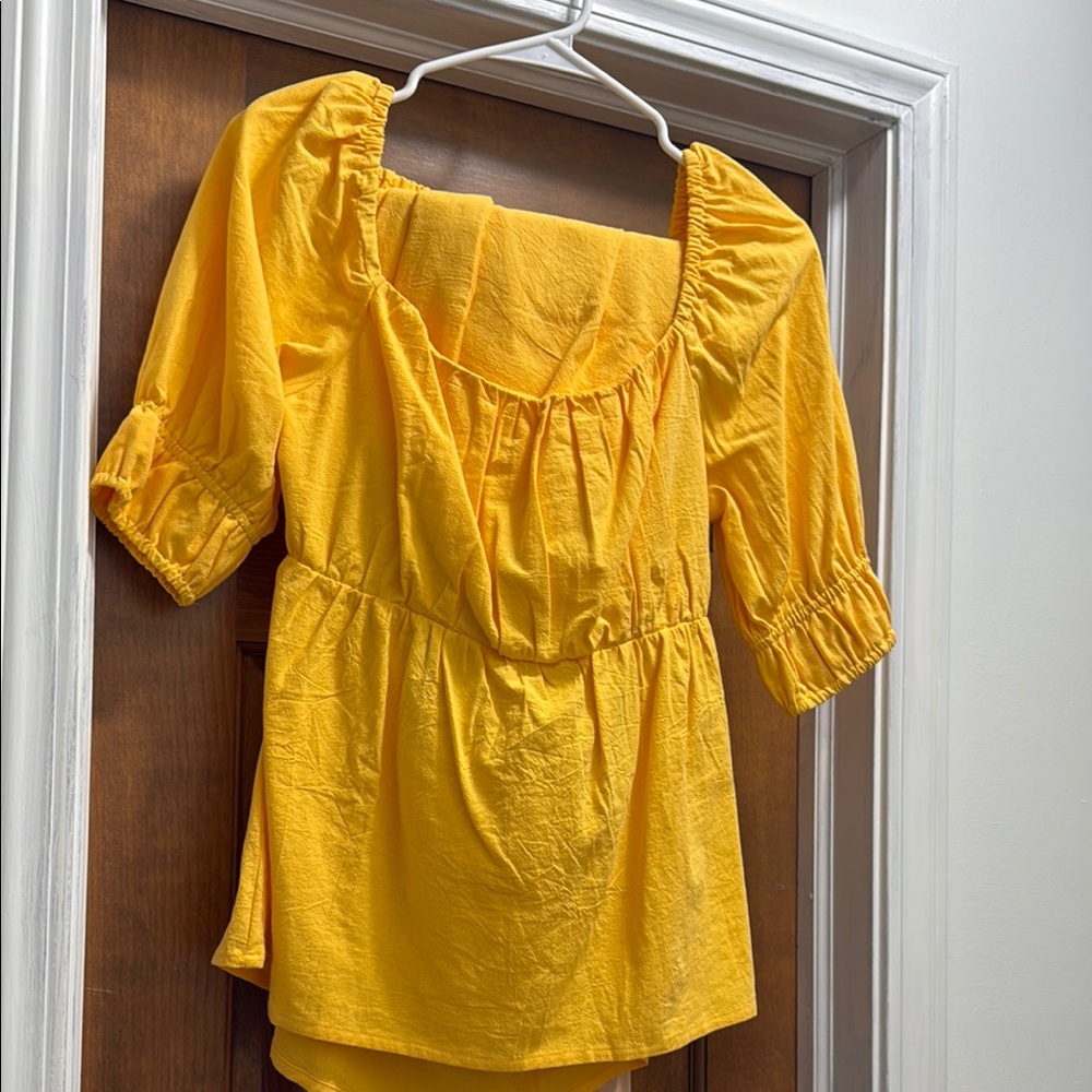 Yellow Women's Top/Short Set
